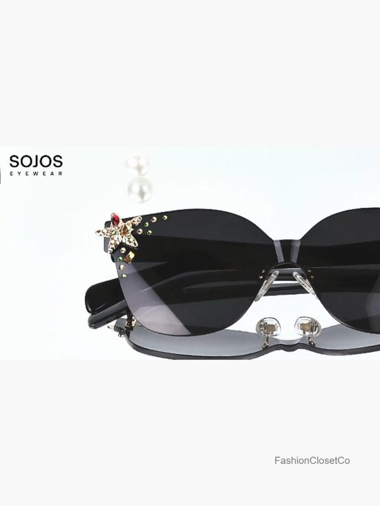 Oversized Square Acetate Limited-Edition Sunglasses with Star Accents UV400 main image 5